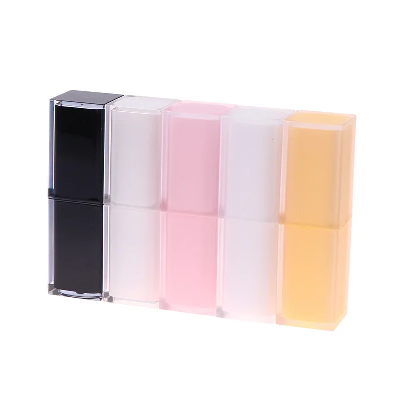 Emballage de maquillage de voyage pour brillant à lèvres, Tube de rouge à lèvres à boucle carrée de 3.6g, Tubes vides pour baume à lèvres, échantillon, conteneur de rouge à lèvres fait maison