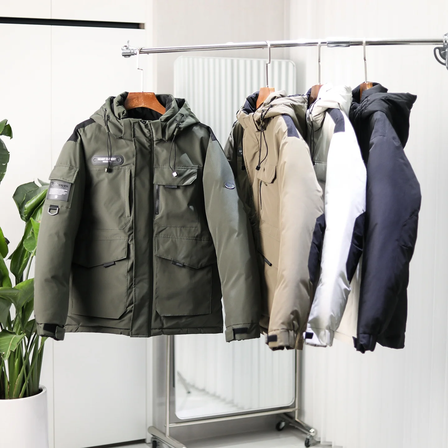 

Зимняя утепленная мужская рабочая куртка из хлопка с капюшоном, ветрозащитная, водонепроницаемая, теплая, модная, из полиэфирного волокна, на молнии