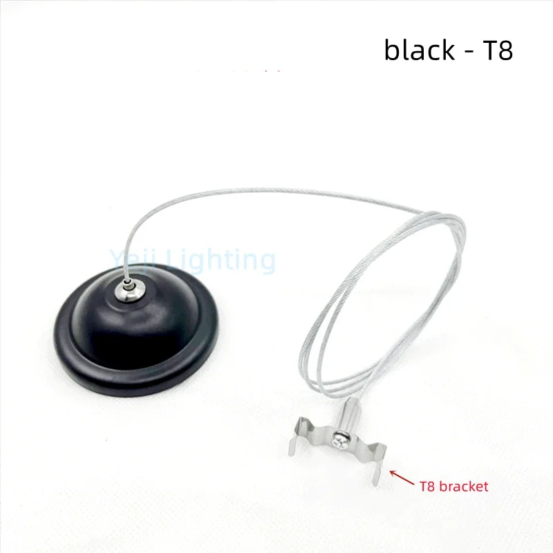 Mini Ceiling Rose with Steel Wire T5 Bracket Iron Ceiling Plate Steel Cable Wire T8 Bracket T5 T8 Fluorescent Lamp Rod Lamp Base