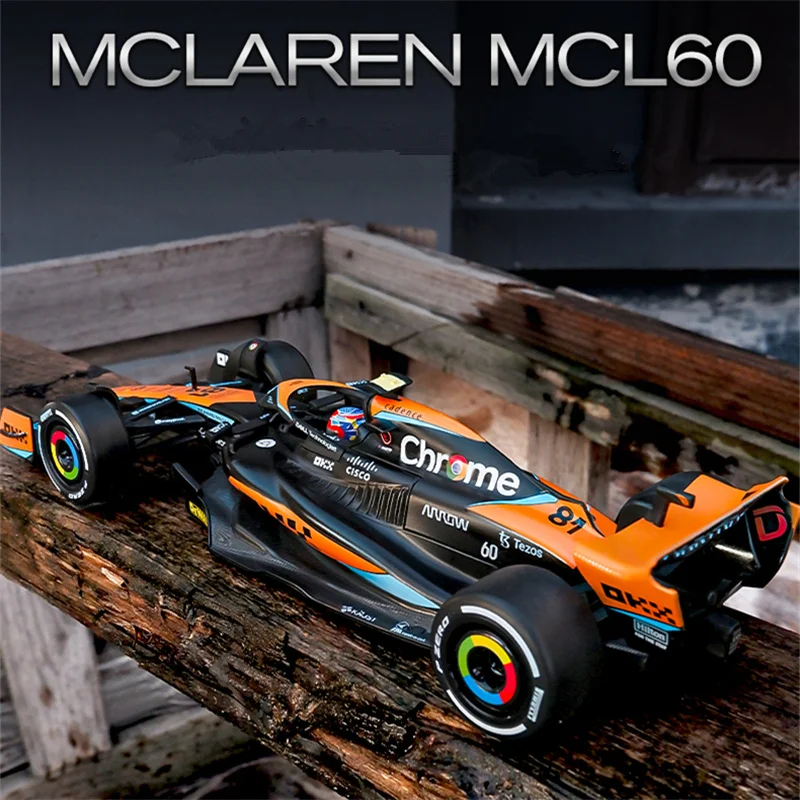 1:24 MCL60 2023 4# Lando Norris P2 British GP Mclaren F1 #81 Oscar Piastri Diecast Racing SuperCar Model Competition Vehicle Toy