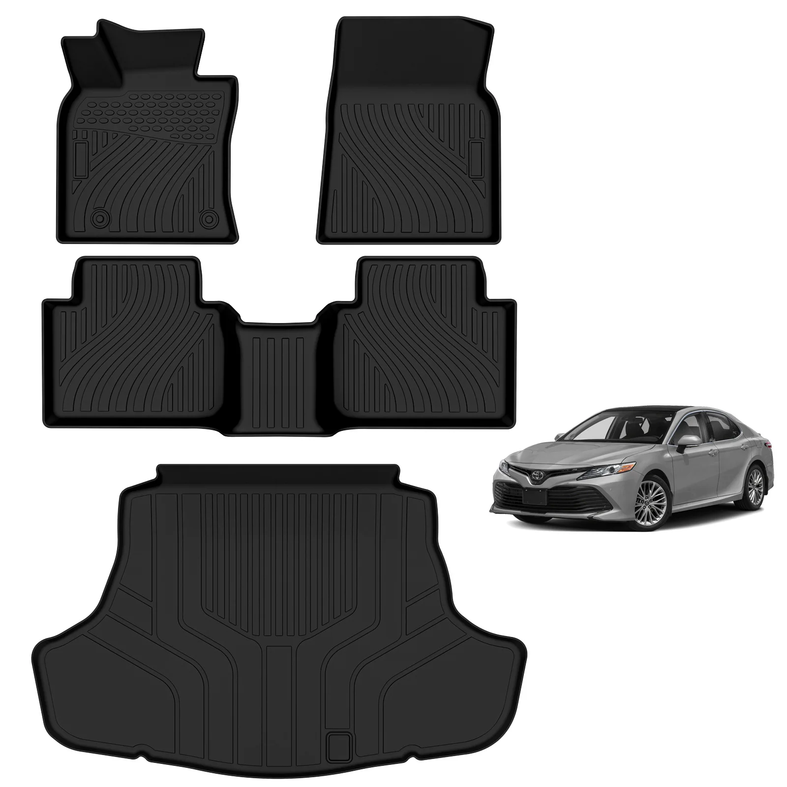 

18-22 & C-HR Model All-Weather 3D Stereo PVC Leather Floor Carpet Rear Foot Mat Car Mats By TPE