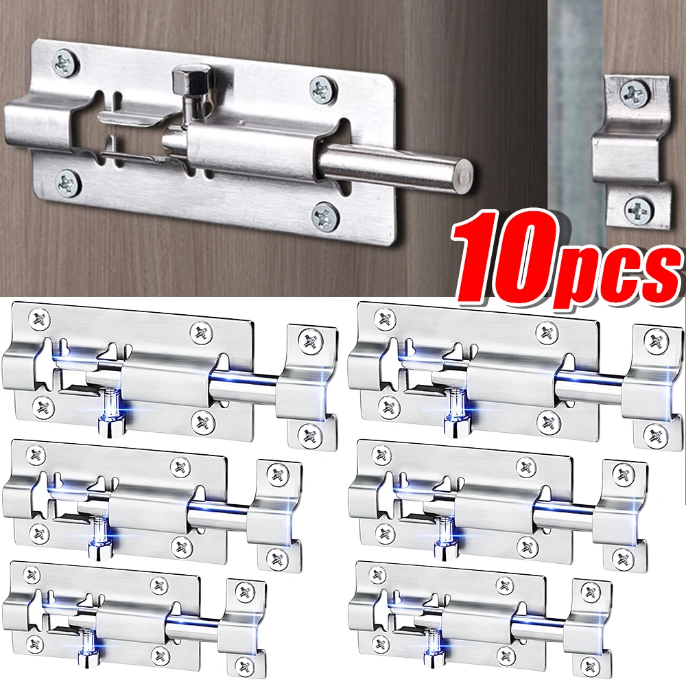 Stainless Steel Door Security Lock Buckle Window Latch Heavy Duty Thickened Sliding Gate Tower Bolts Latch Catch Home Hardware