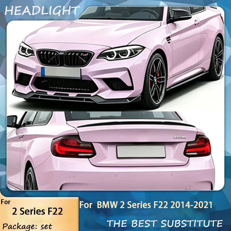 Auto Accessories For BMW 2 Series F22 F87 Headlight & taillight 2014-2021 Yellow And White DRL Dynamic Turn Signal LED Headlight