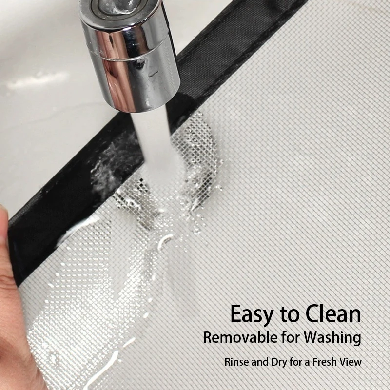 Gray Hook-and-Loop Screen – Durable, Reusable, Washable Mosquito and Bug Net, Suitable for Doors and Windows, Easy Installation