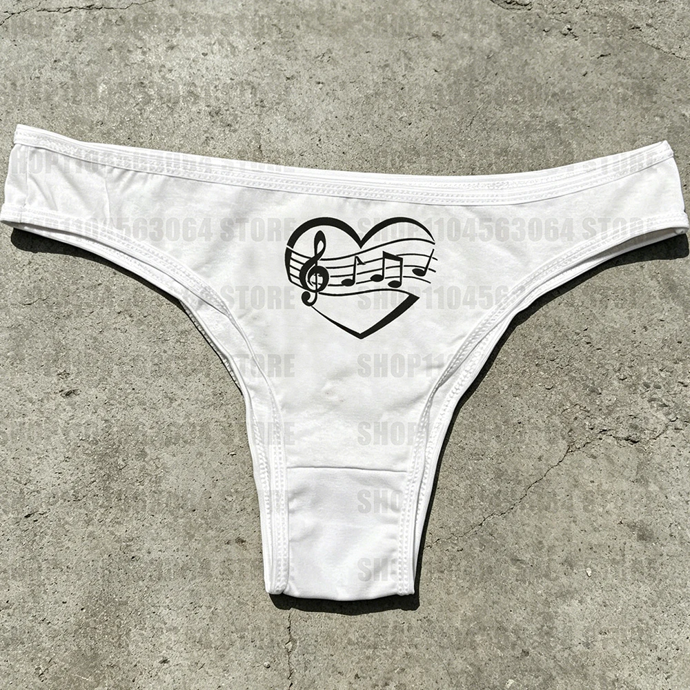 Sexy new summer casual fashion music printed women's beach triangle underwear