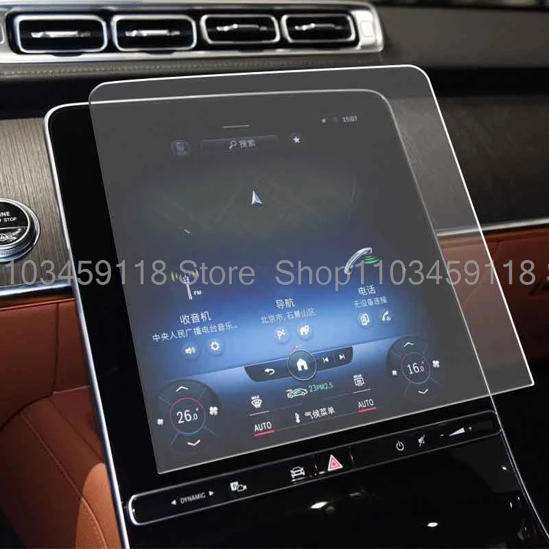 Tempered Glass Screen Protector Film For Mercedes Benz S-Class W223 2021 2022 2023 12.8 Inch Car navigation anti-scratch fitting