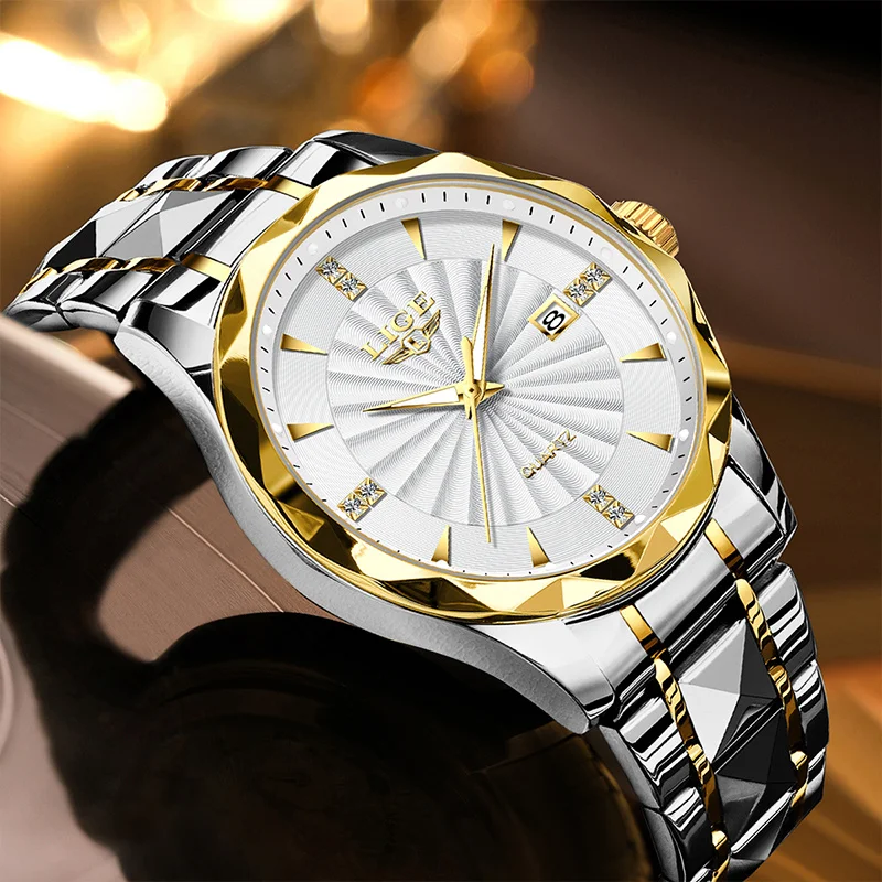 LIGE Luxury Woman Watch Fashion Outdoor Sport Luminous Quartz Watches Imported Movement Waterproof Stainless Steel Women Watches