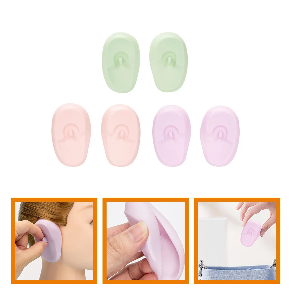 

Protectors For Hair Dyeing Reusable Silicone Ear Covers Waterproof Bathing Ear Protection Lightweight Portable Hair