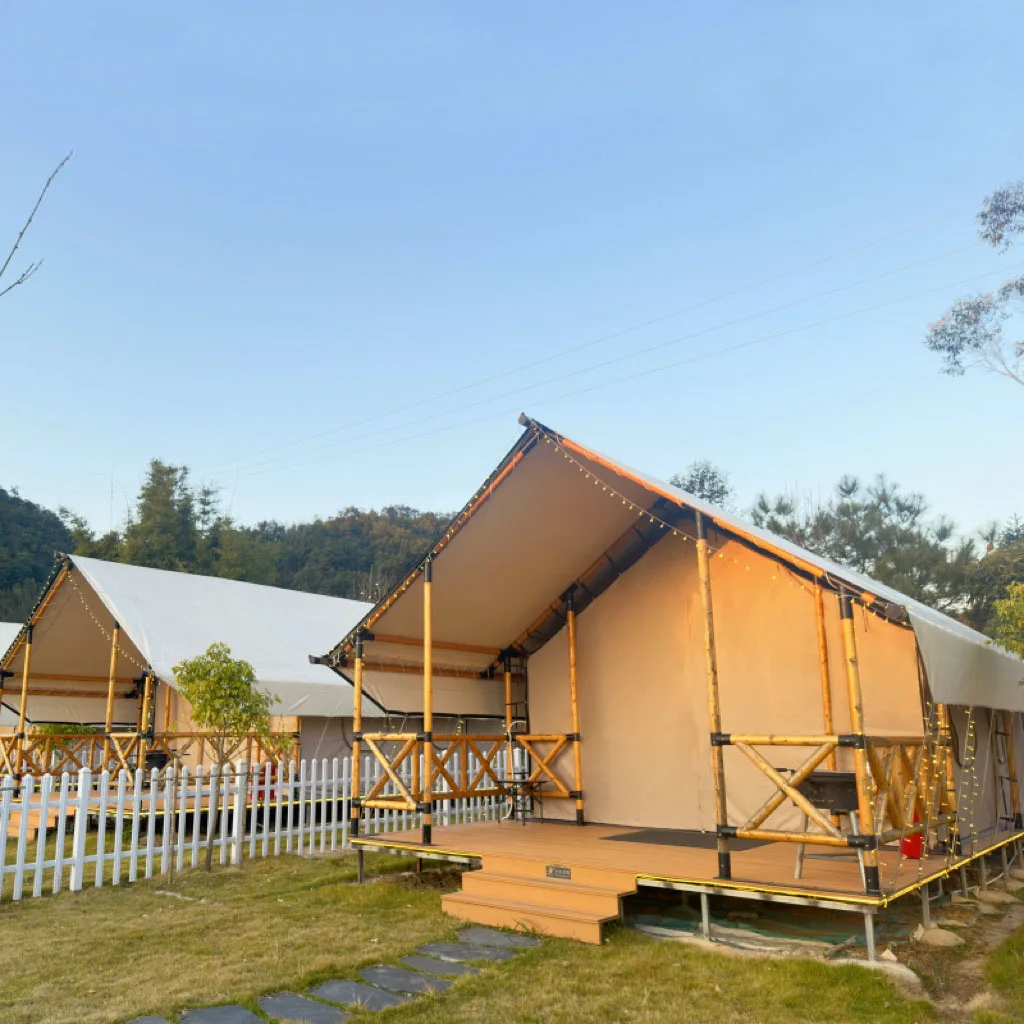 Vacation Hotel With Toilet Large Camping Tent Customized Luxury Glamping Tent Outdoor