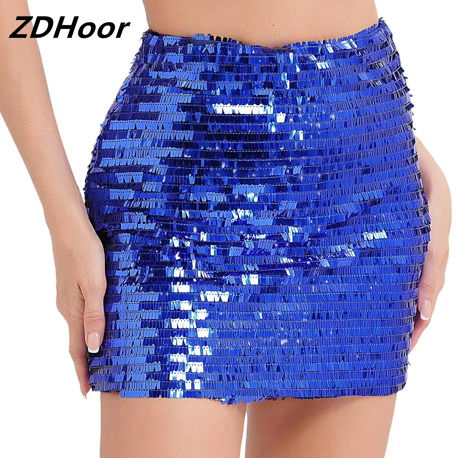 

Womens Shiny Sequins Miniskirt Fashion Pencil Skirt for Club Dance Party Stage Performance