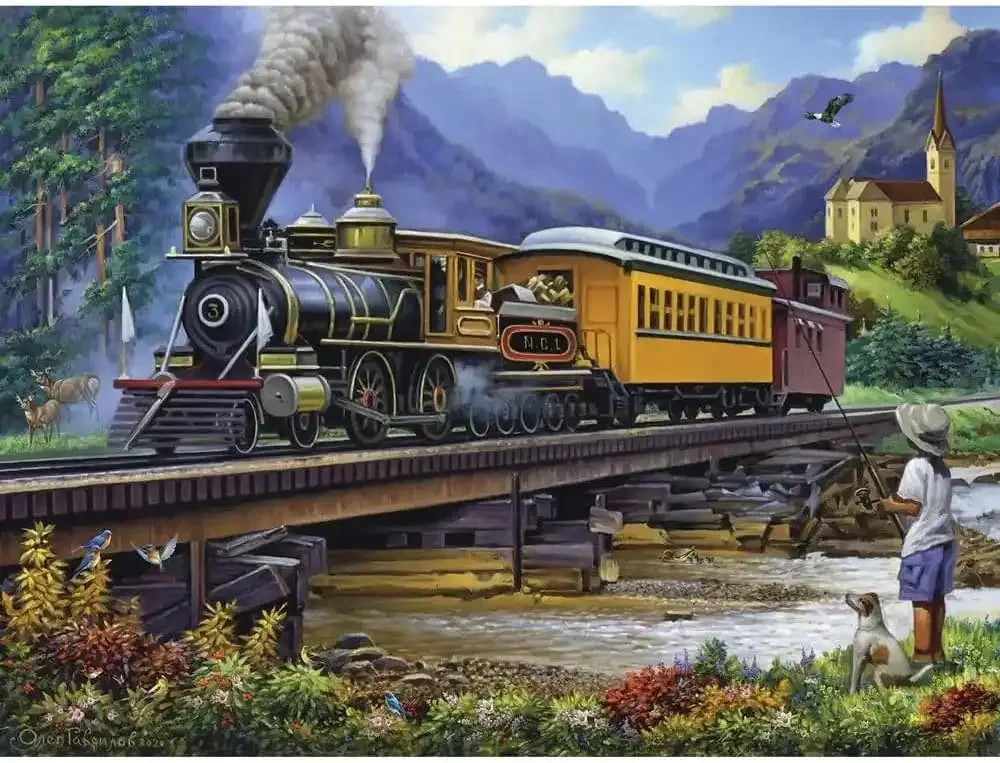 Rompecabezas para adultos 1314/520/120 Uds. Rompecabezas de madera de tren de vapor antiguo para sala de juegos dormitorio decoración del hogar regalo de fiesta de cumpleaños