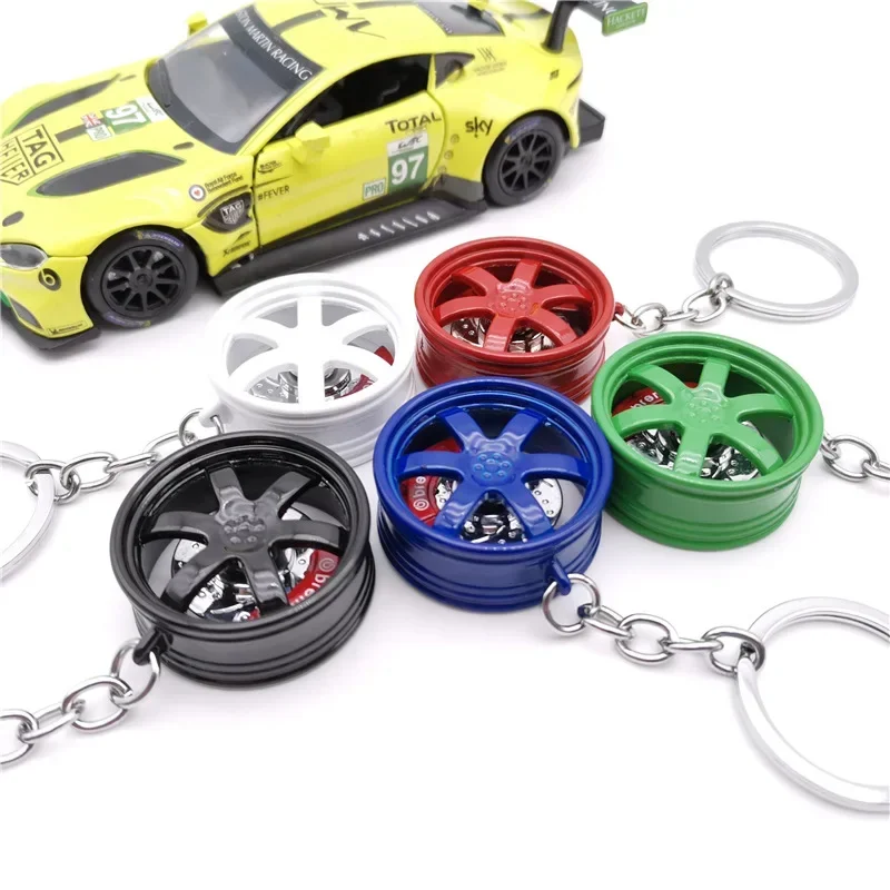 Car Key Rings Wheel Hub Brake Disc Modeling Alloy Metal Key Chain Pendant Car Refitting Parts Key Chain In Stock