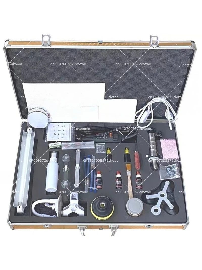 Front Windshield Repair Kit with Stainless Steel Vacuum Injection Pump for Glass Crack Repair Essential Auto Accessories