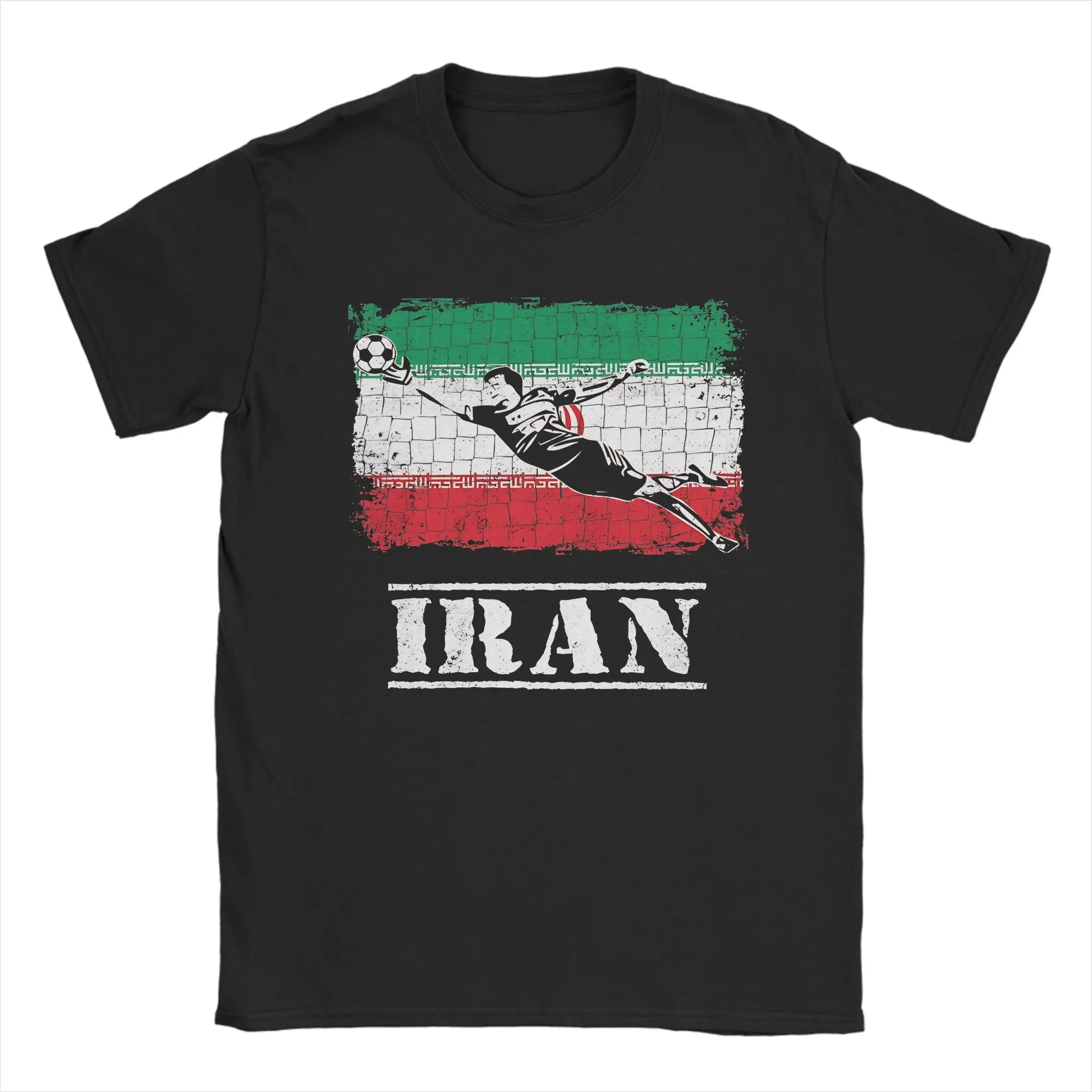 Iran Soccer Goalie Goal Keeper Men T Shirts  Fun Tee Shirt Short Sleeve Crewneck T-Shirt Cotton Gift Idea Clothing