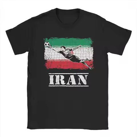 Iran Soccer Goalie Goal Keeper Men T Shirts Fun Tee Shirt Short Sleeve Crewneck T-Shirt Cotton Gift Idea Clothing