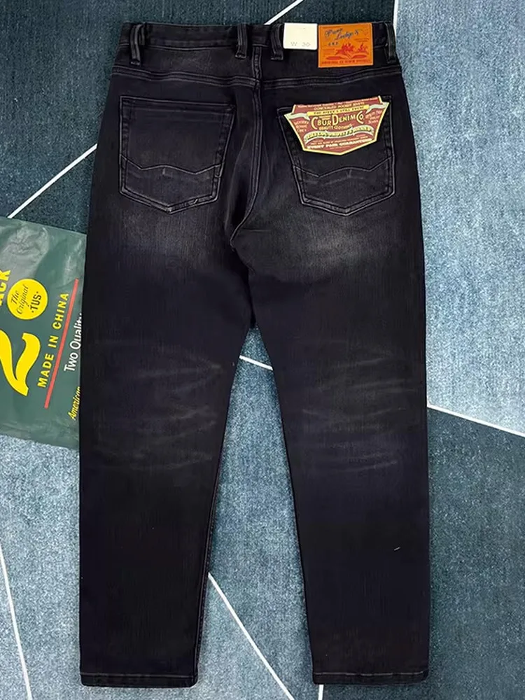 

Мужские джинсы из чистого хлопка High Densi, прямые, повседневные, в стиле ретро, зауженные, американские, цвета хаки, модные, длинные брюки, осенние