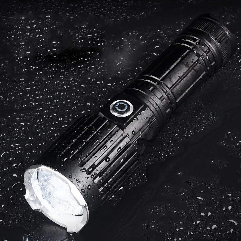 Super Powerful Flashlight LED Rechargeable Tactical Torch Strong Light Long-range Use 26650 Battery Outdoor For Fishing Camping