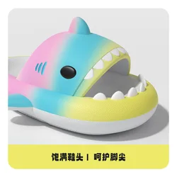 Girls Boys Shark Pattern Slippers New Children Cute Cartoon Slippers Home Non-slip Soft Sandal Kids Outdoor Beach Slides