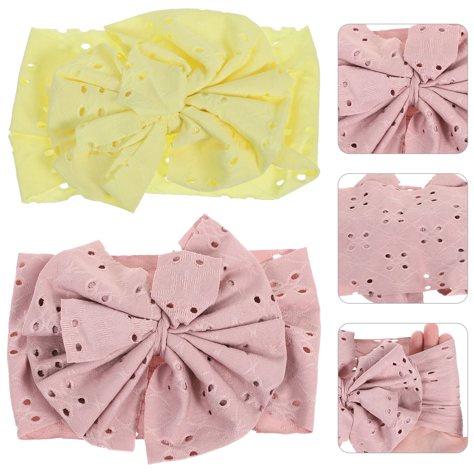 

2Pcs Elastic Nylon Hairb for Girls Bow Infant Newborn Bow Headb Hair Accessory Christmas Birthday Gift