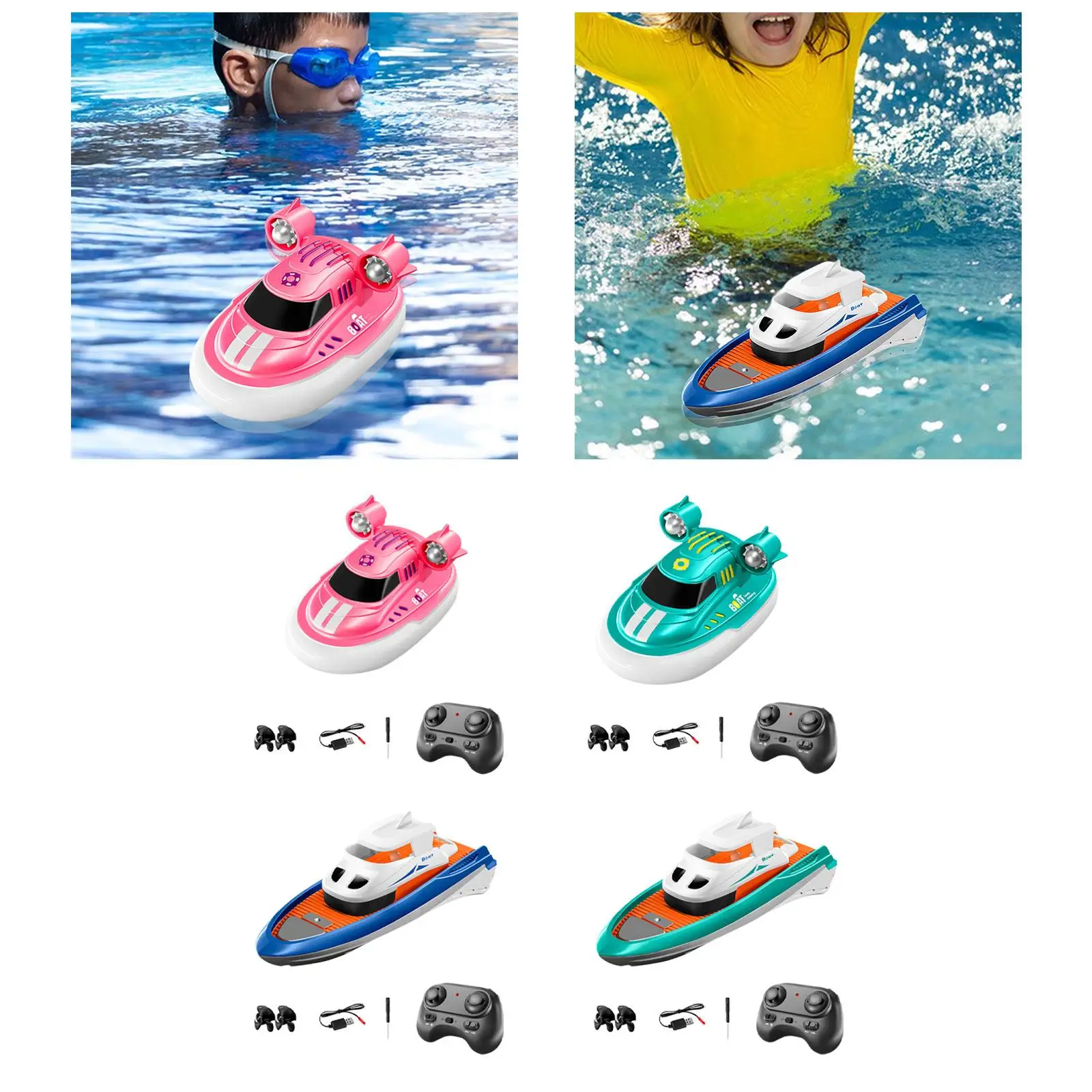 1/32 RC Boat for Kids Birthday Gifts Bathtub Toy Boats for Children Pools