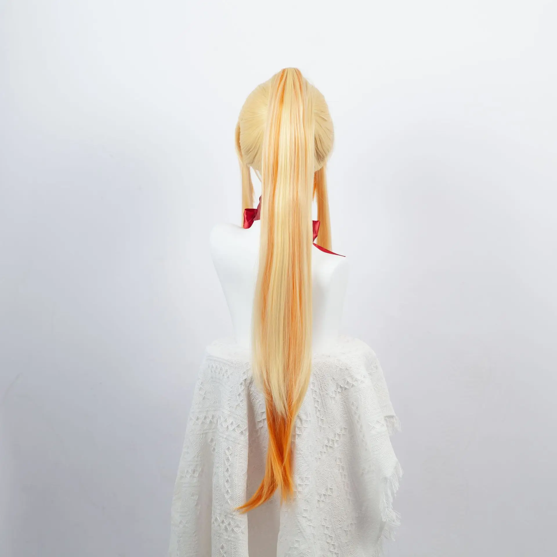 - Kyojuro Rengoku Kamado - Shinobu Kocho jaune dégradé dégradé queue de cheval Cosplay Anime perruque queue de cheval Style