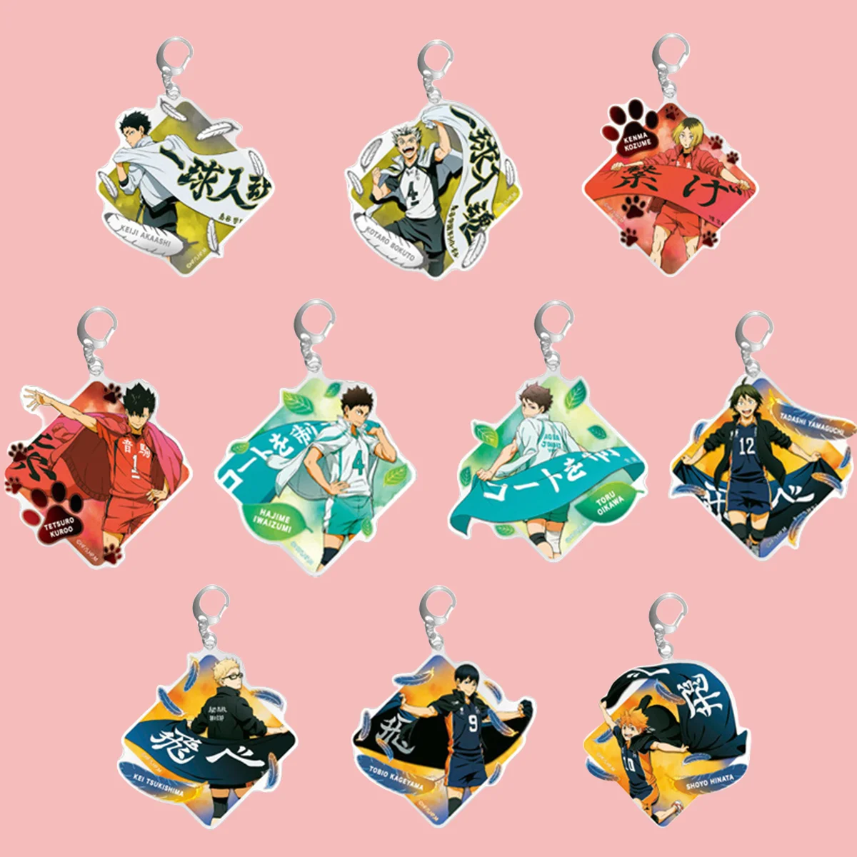 Llavero acrílico anime: Haikyuu!! Colgante de personaje de dibujos animados y2k, adecuado para bolsos y llaves, regalos de cosplay, regalo perfecto para fanáticos