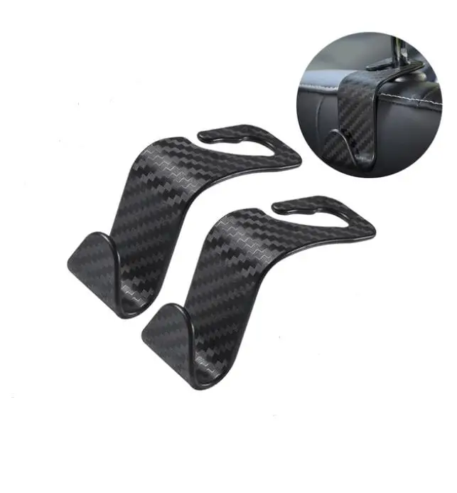 2Pcs Carbon Fibre Hook Car Seat Headrest Hooks for KIA Carnival Sportage Niro Seltos Soul Sorento Proceed Cerato K3 K5