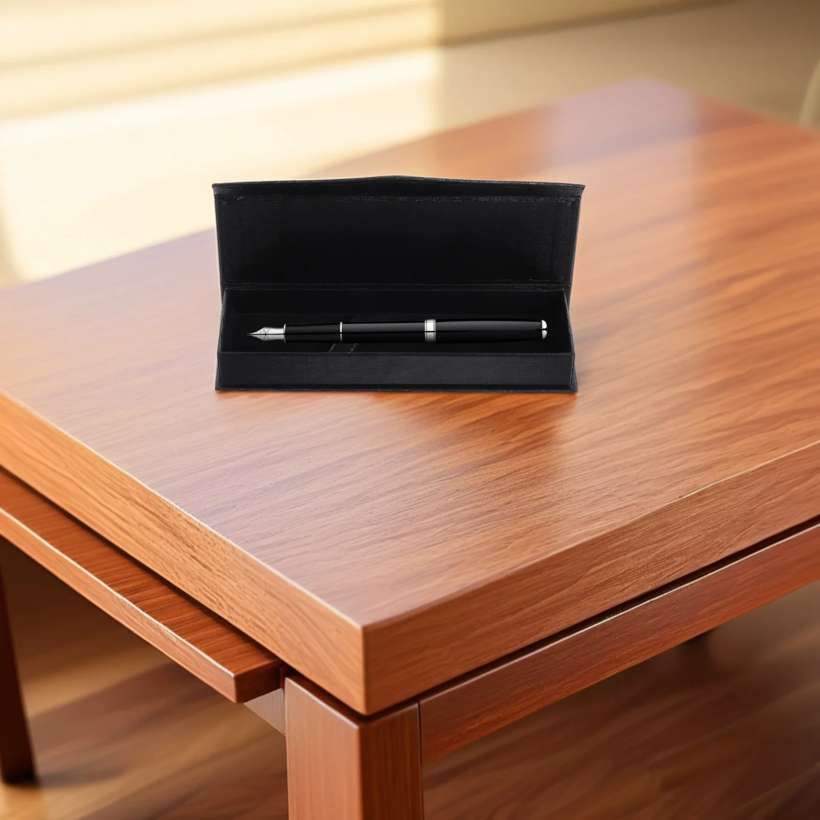 6 قطع من حامل القلم الرصاص، صندوق هدايا، حاوية محمولة أنيقة لأدوات الكتابة، ملحقات قرطاسية المكتب المنزلي باللون الأسود #6