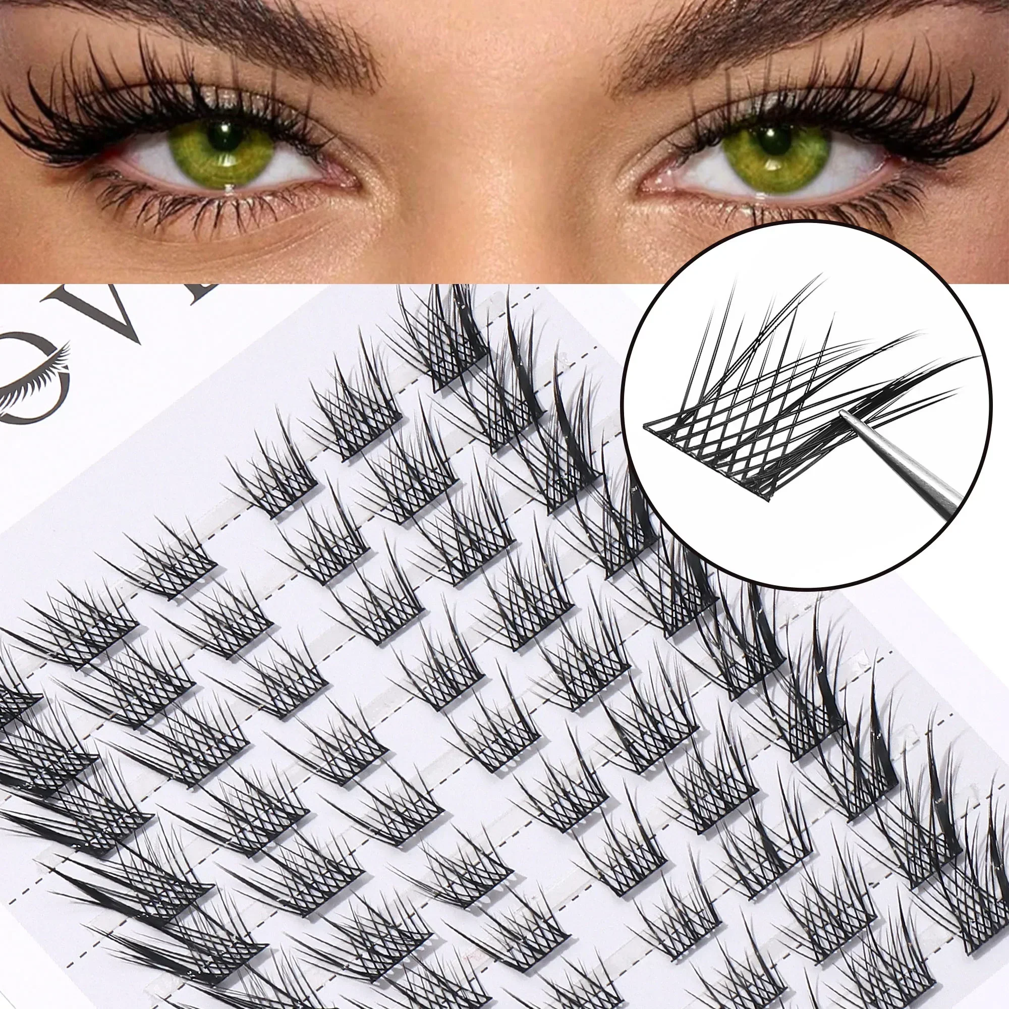 Mesh Base Wispy Fairy Lash Clusters DIY Individual Eyelash Extensions Faux Mink Fluffy Segment False Eyelashes