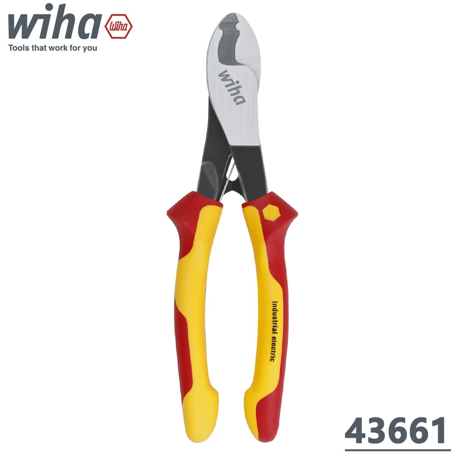 WIHA 43661 180mm 1000V VDE Industrial Electric Cable Cutter with Switchable Opening Spring Electrician Spring Plier Hand Tools