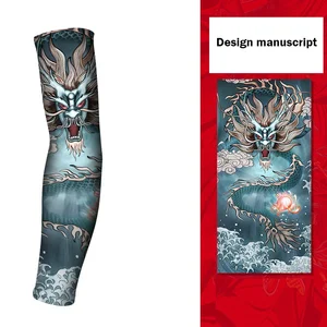 Lange Sommer -Tattoo -Ärmel für Männer und Frauen, Nähte, Sonnenschutz, Außenhandschuhe, kalte Seide, weibliche Armärmel, 1PC 10 Hauptverkäufe Tatoo Arm Manga - №5