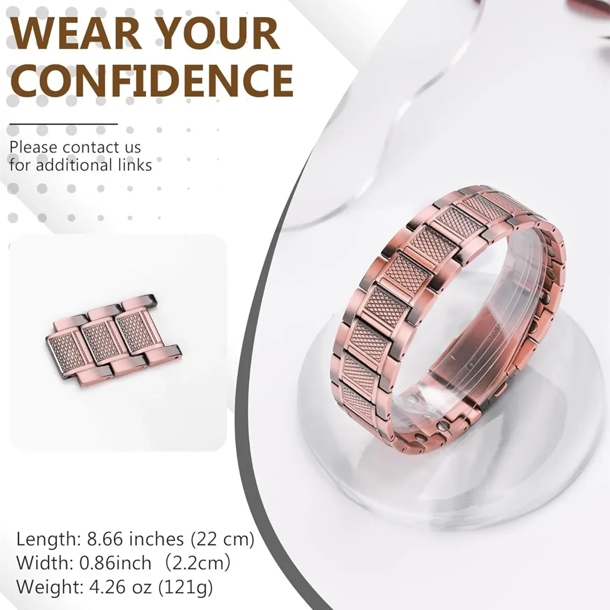 سوار نحاسي ممتاز لصحة الرجال مع تصميم شبكي معصمه مغناطيسي هدايا مجوهرات