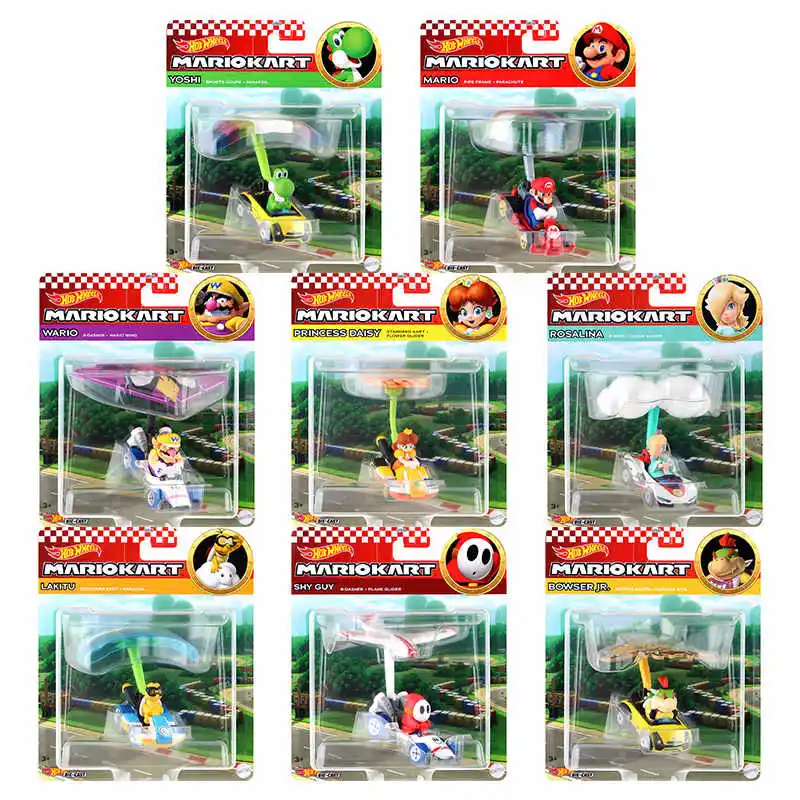 

Hot Wheels Premium The Super Mario Bros Gliding Themed Series Movie Kart Wario Luigi Plumber Van Koopa Troopa Model Car Toys