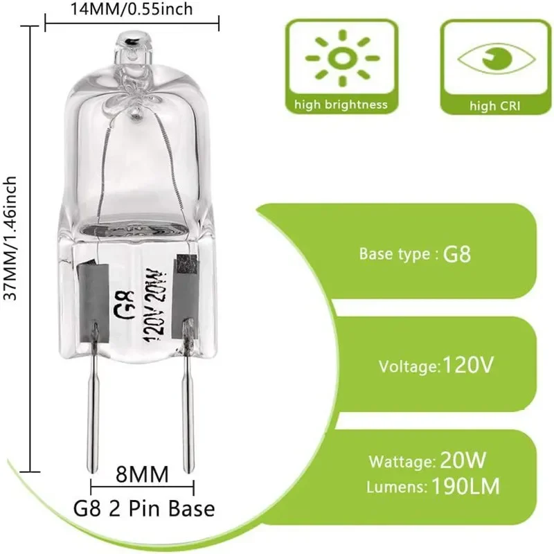 10/20PCS G8 Eco Halogen Light Bulbs LED Inserted Beads Crystal Lamp 20W 35W 50W Energy Efficient Replacement for Halogen Bulb