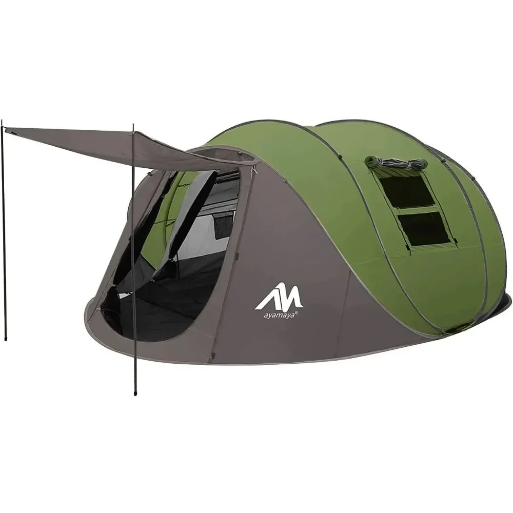 

A 6 Person Easy Pop Up Tents for Camping -Double Layer Waterproof Instant Tent with Vestibule & Porch, Large Size Family