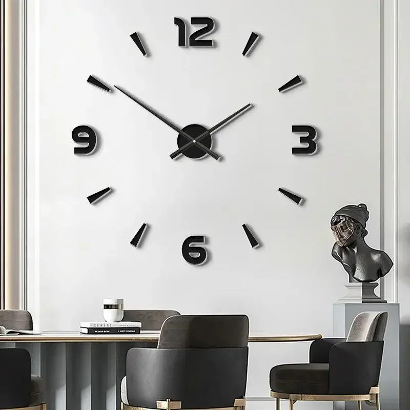 Creative Wall Clock Stickers Modern Brief Retro Wall Clock Living Room Aesthetic Kitchen Design Clocks Luxury Home Decoration