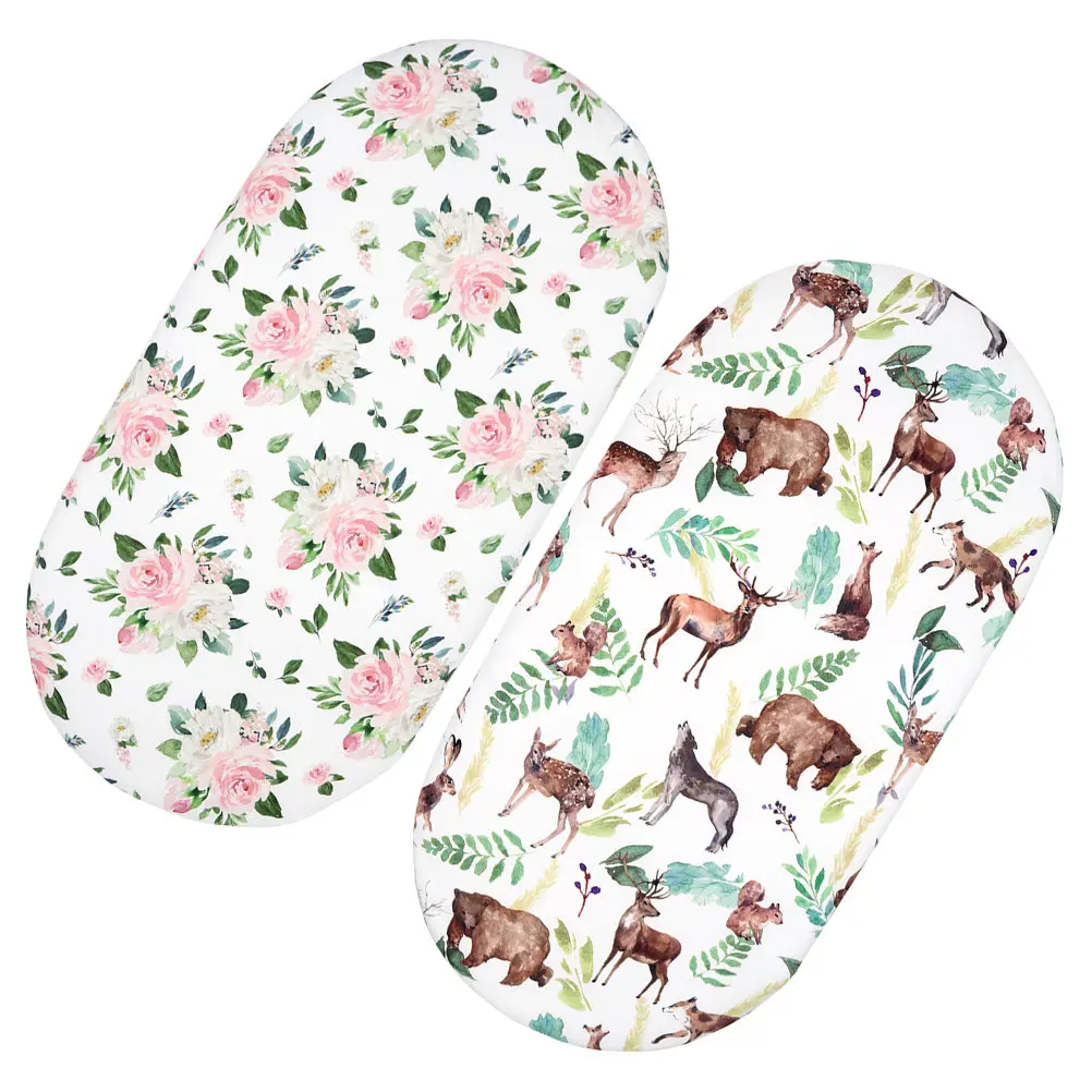 2-pcs-baby-mattress-cover-bassinet-sheets-removable-stretchy-washable-polyester-cotton-pad-cradle-mattress-sheet-protector