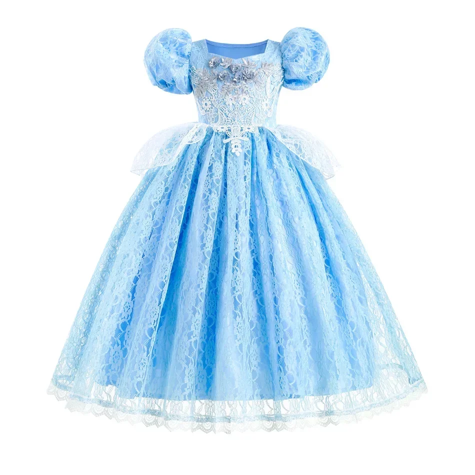 Cinderella Dress For Girls Kids Party Cosplay Halloween Costumes Kids Birthday Princess Dress Up Clothes