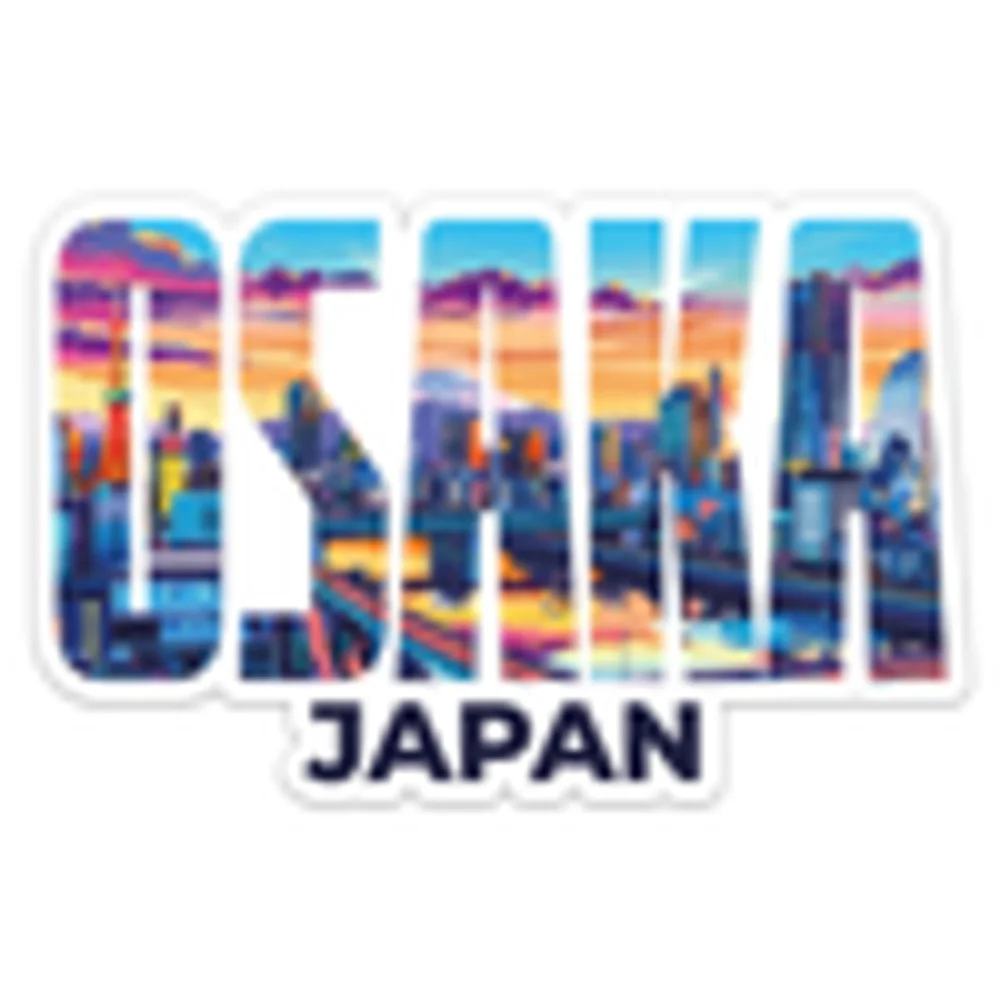 Japan Osaka City Vinyl Car Sticker Self Adhesive Decal for Car Bumper and Travel Case Travel Souvenir Design