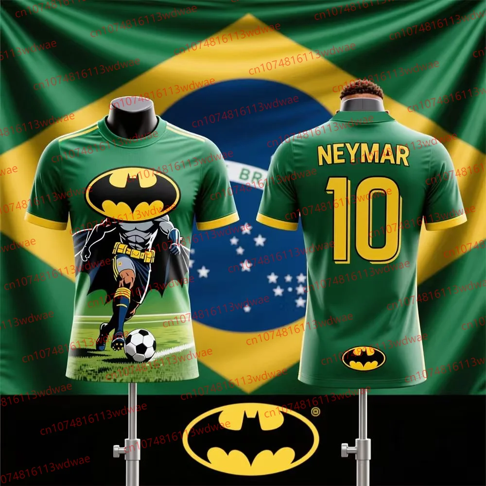 Brazylijska Koszulka Piłkarska Zestaw Neymar Nr 10 Koszulka Piłkarska Batman Koszulka Piłkarska Prezent dla Fana Superbohatera Edycja Specjalna Zestaw Koszulki