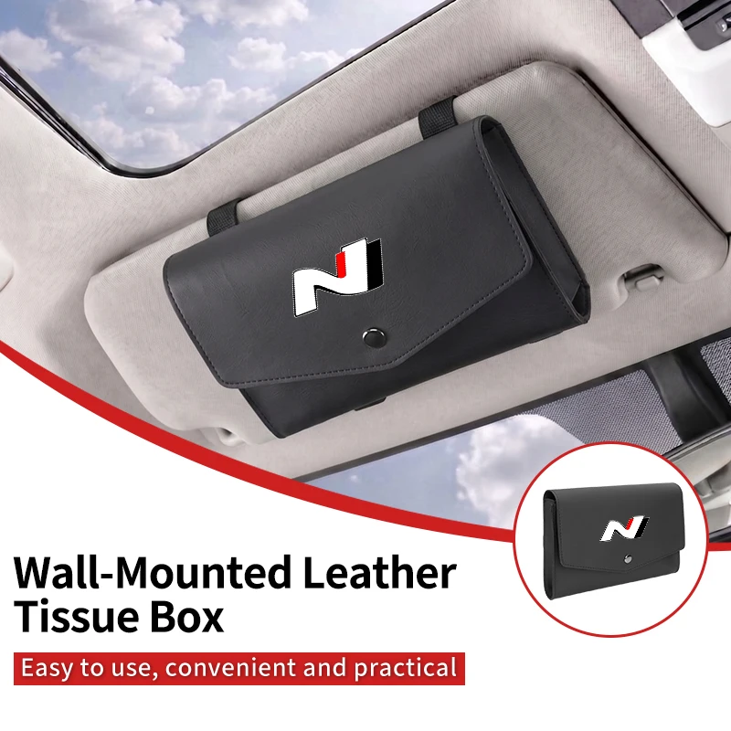 Leather Car Seat Back Tissue Box Sun Visor Tissue Box Holder For Hyundai I30 I20 IX35 I40 Tucson Getz Veloster Kona Elantra Sona