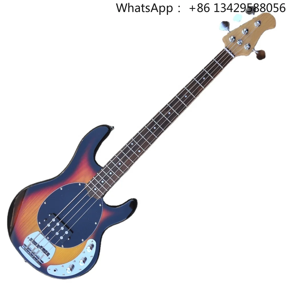Flyoung  4 Strings Electric Bass Guitar Tobacco Sunburst Ash Bass Guitar Bajo Electrico