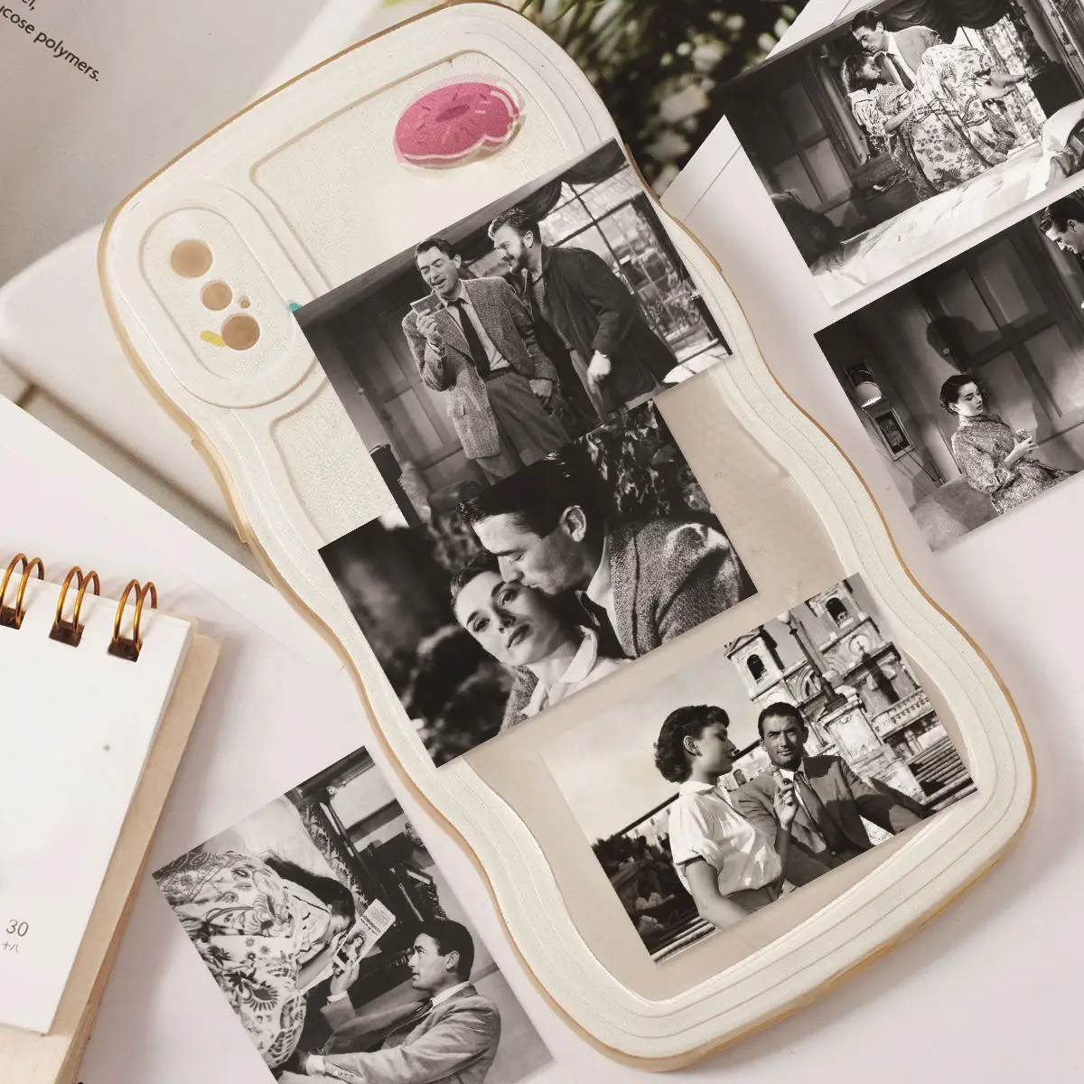 Etori Life 30pcs PVC Retro Movie Series Roman Holiday Character Fun Collage Patterns Student DIY Laptops Decoration Stickers