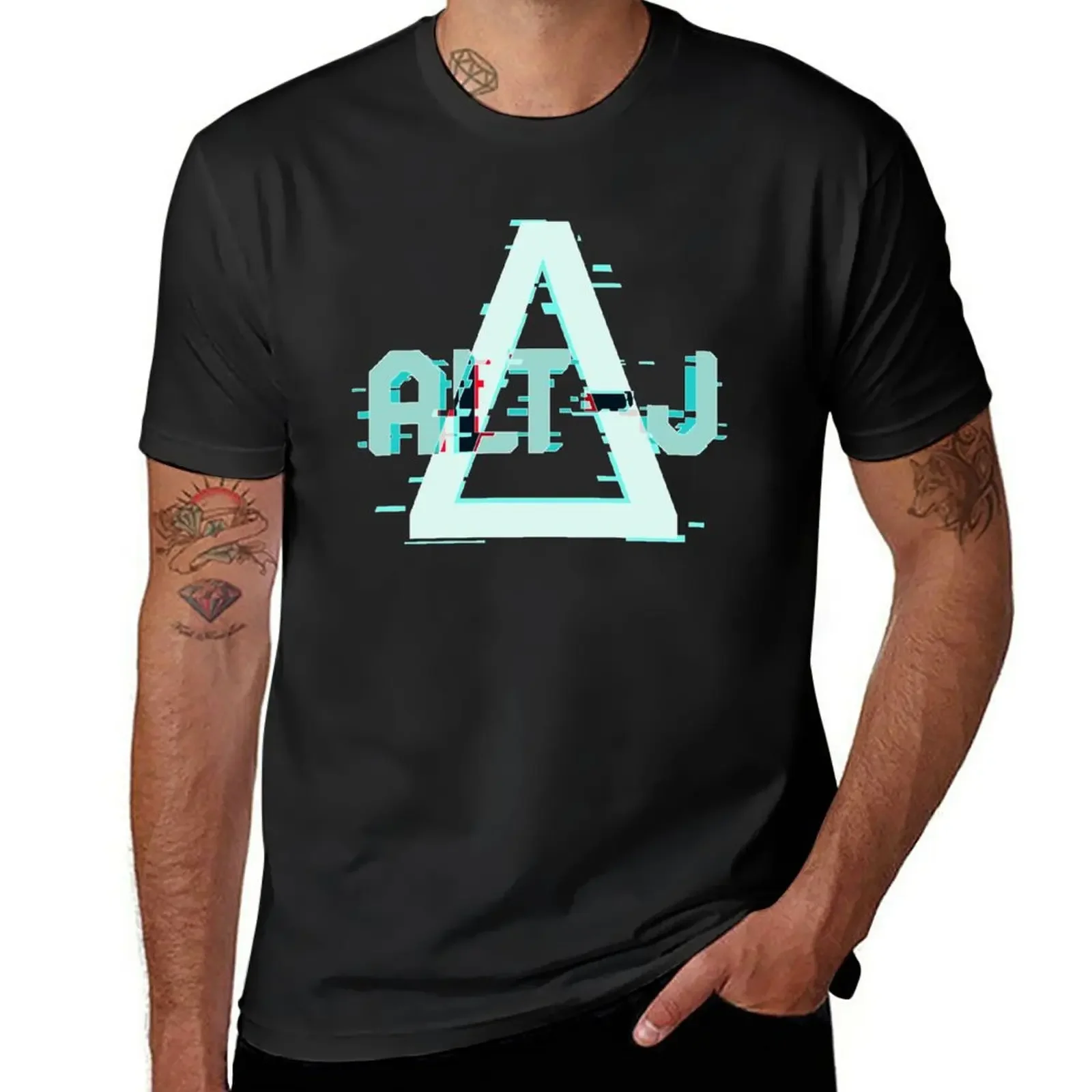 

New Alt - J Triangle Glitched T-Shirt custom t shirts Anime t-shirt mens graphic outfits pack shirts for mens designer clothing