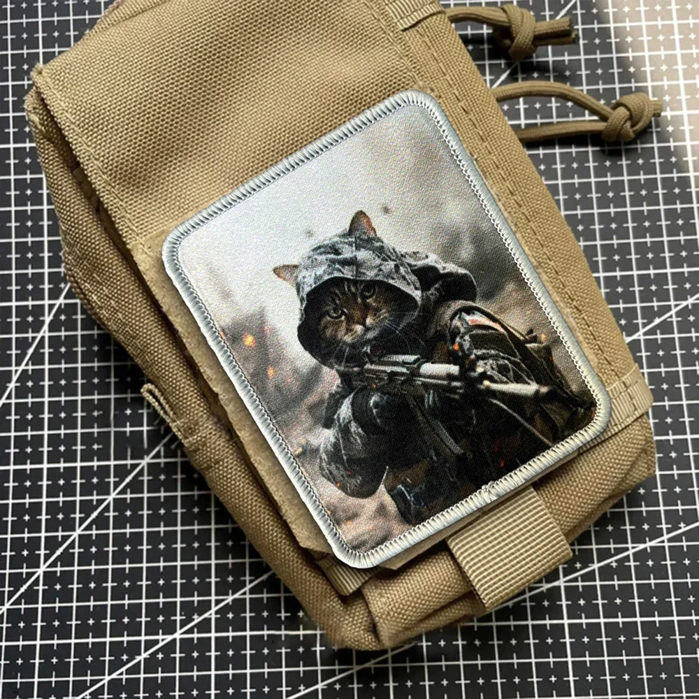 Parche táctico moral gato con gancho y bucle para chaleco y mochila - imagen 4