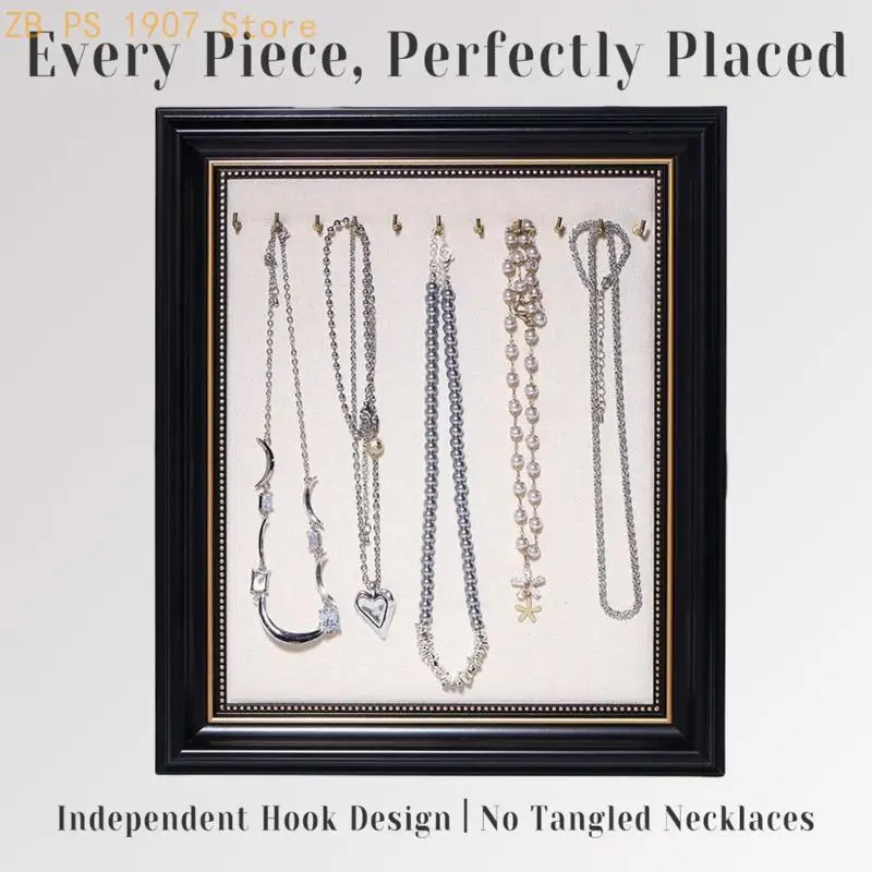 Picture Frame Necklace Display for Organized Tabletop Presentation 55KA