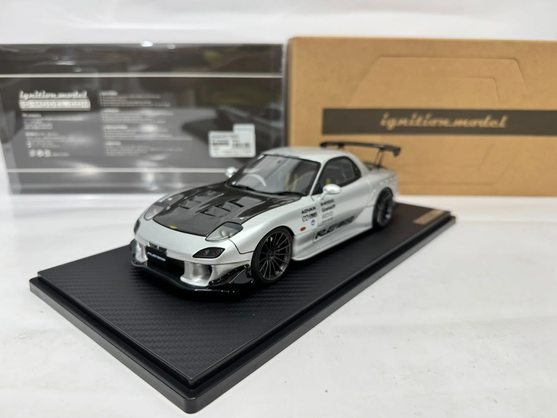 

IG 1:18 RX7 FD3S RE Silver JDM Simulation Limited Edition Resin Metal Static Car Model Toy Gift