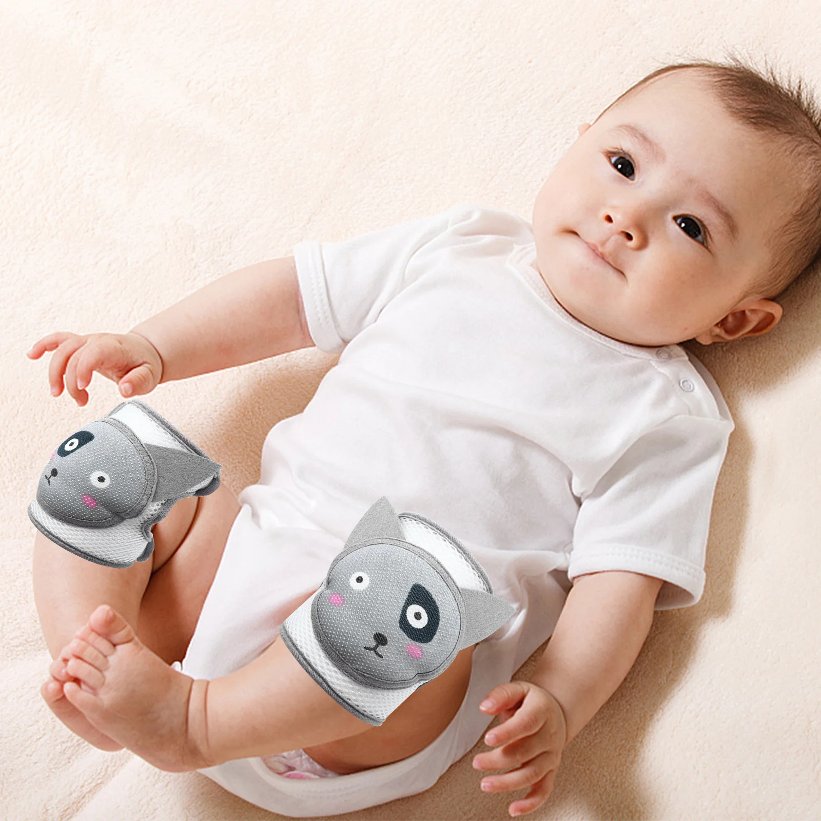 2 قطعة منصات الزحف الطفل حماة الركبة سميكة الإسفنج الدافئة ماصة للعرق لفصل الشتاء الصيف بسيطة آمنة تناسب طفل كم