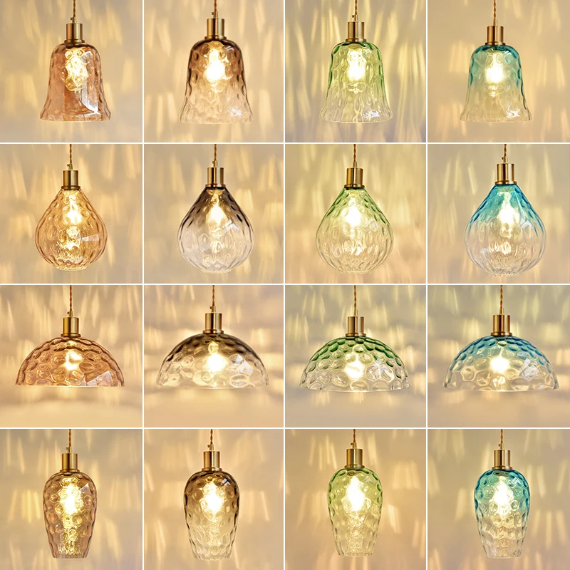 Vintage Pendant Light Colorful Glass Hanglamp For Dining Room Bedroom Nordic Decor Bar Luminaire Suspension Loft Light Fixtures