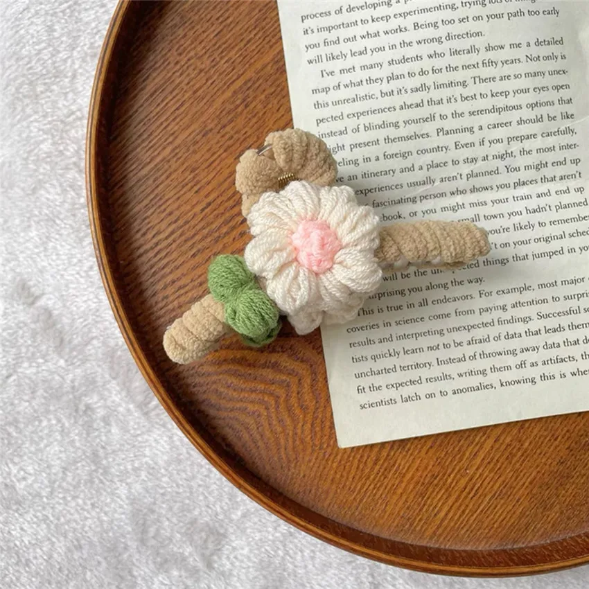 Herbst und Winter Mori Plüsch Gestrickte Blume Greif Clip Weibliche Hai Clip Zurück Kopf Haarnadel Kopfschmuck Haar Clips für Frauen – Detail 9